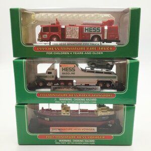 Hess Miniature Vehicles Set 1999 2001 2002 Fire Truck Racer Transport Voyager